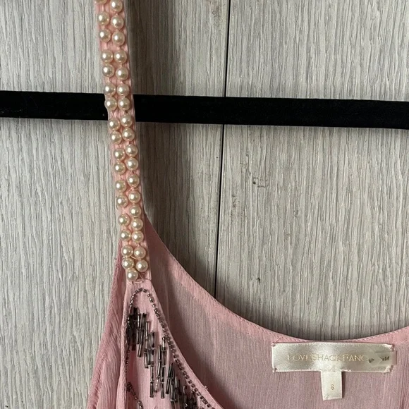 LoveShackFancy Pink Embellished Mini Dress - Picture 2 of 5